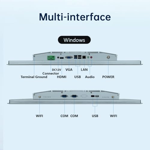 Image of 21.5-Inch Industrial Embedded Panel PC, Ratio 16:9 Multi-Touchscreen-Monitor,Industrial Touch Screen Panel Computer,WiFi & Built-in Speakers,IP65 Front,Win 11 I7 RAM 8G+512G SSD