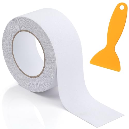 Dwsdws Antirutsch Klebeband Antirutschband Selbstklebend (5cm×10m) Weiß Anti Rutsch Streifen Antirutsch Treppenstufen Anti Slip Tape Wasserdicht für Treppen im Innen- und Außenbereich Stufe