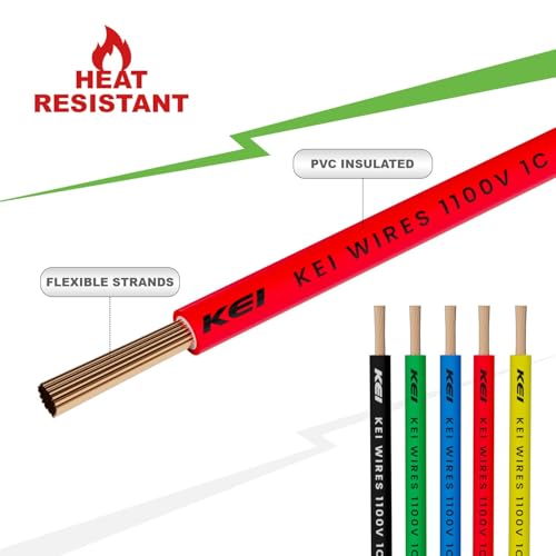Image of KEI CONFLAME GREEN PLUS 2.5 sqmm 1 Core, 99.97% Pure Copper Conductor,FRLSH - Lead Less Insulation House Wire Suitable for Domestic & Industrial Electrical Wiring (Red, 180 Meters)
