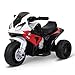 HOMCOM Moto Eléctrica Infantil con Licencia BMW S1000RR Triciclo Trimoto para Niños +2 Años con Luces y Música 66x37x44 cm Rojo