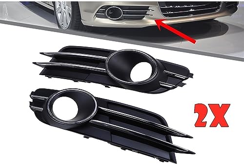 Calandre antibrouillard Audi A6 C7 protectrice en ABS noir pour pare-chocs avant - 5