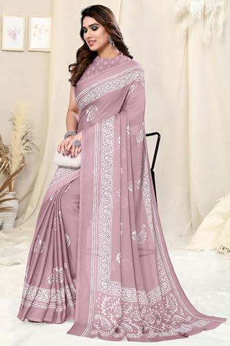 Image of MIRCHI FASHION Women Sari Georgette Plain | Breathable Lightweight Solid Color Saree for Office and Regular Wear with Blouse Piece