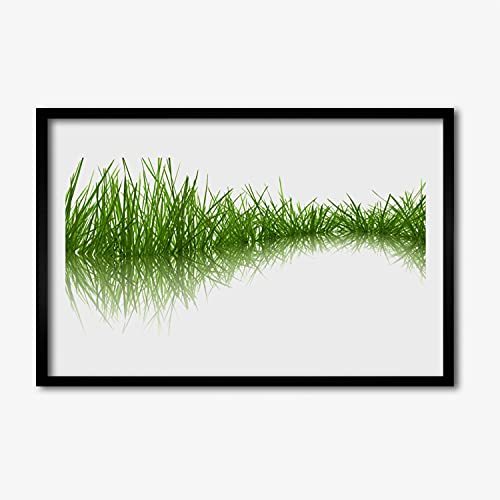 Plante naturelle d'herbe affiche encadrée pour habiller un mur blanc vide 60x40