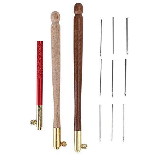 Dioche Tambour Hook Needle Tambour Embroidery Kit Hook French Crochet Kit Latch Beaded Needle for Creative Hobbies for Embroidery Beading Knitting DIY Sewing Tool - Image 3