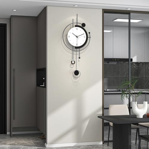 Large Wall Clock for Living Room Decor Modern Silent Black Clock - Image 3
