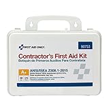 First Aid Only 90753 ANSI 2015 Compliant 25 Person Contractor Class A+ First Aid Kit, Plastic Case, Weatherproof