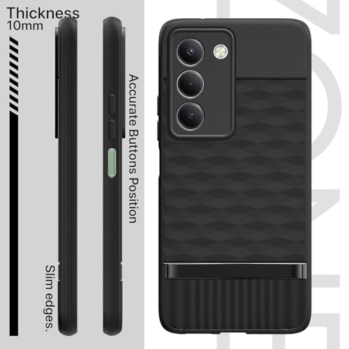 Image of Pikkme Back Cover for Redmi 15 5G Camera Protection 3D Hexa Cube Design Silicone Protective Bumper Case (Black)