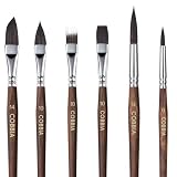 Watercolor Brushes Professional, Paint Brush Set Variety Shapes with Flat, Round Pointed, Dagger, Cat's Tongue Oval Wash Perfect for Watercolor Gouache Acrylic Inks Painting