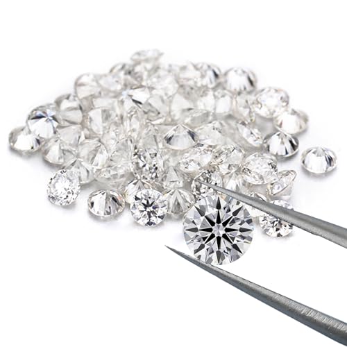 BLAROSE 1ct Per Pack Small Size 0.8-3.5mm Tiny Loose Moissanite Gemstone D Colorless VVS1 Excellent Round Cut for Diamond Jewelry Making (0.9mm)