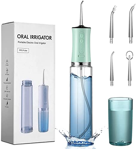 Water Flosser Oral Irrigator, MuralMax Professional 650+220ML Electric Water Dental Flossing Oral Irrigator for Teeth Braces 3 Pressure Levels Flosser Pick Cleaner 4 Water Jet Tips for Family