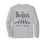 fototapete beatles abbey road Opera Grafica: OBT-0099 The Beatles Abbey Road Silhouette T-Shirt a Maniche Lunghe Maglia a Manica, Unisex per Adulti, Grigio Melange, L