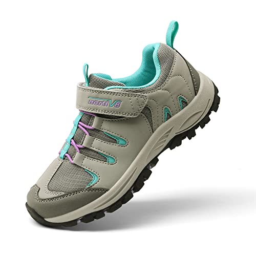 Nortiv 8 Boys Girls Hiking Shoes Non Slip Outdoor Trekking Trails Walking Sneakers Gray Size 3 Little Kid Snhs222K #TOP1