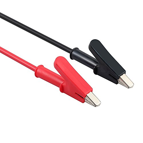 Image of Yakamoz 2PCS 1M 15A Dual Ended Alligator Clips Test Lead Cable Alligator Clips to Alligator Clips Test Lead Wire for Testing Black & Red