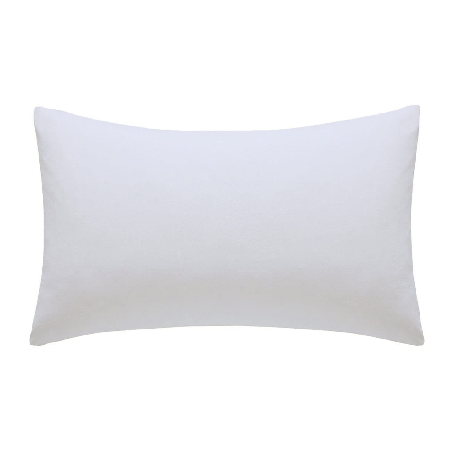 Polycotton Pillowcases 2 Pack 50x75cm [23 Colors] Plain Dyed Housewife Pillow Cases Pair with Envelop Enclosure Poly Cotton Fabric (White) — image 1