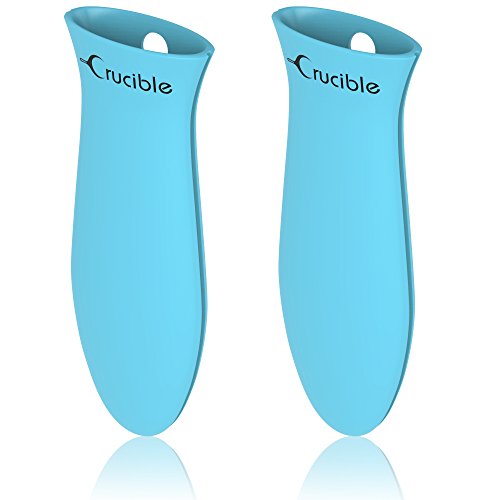 Crucible Cookware Silicone Hot Handle Holders (2-Pack Large, Turquoise)