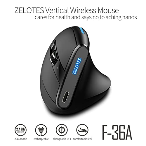 Ratón inalámbrico F-36A 2.4G para un escritorio ordenado, sin cables y con carga Blu-ray 7