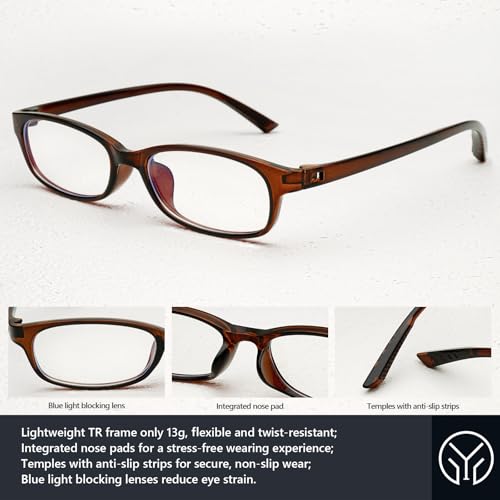 Image of Trendy Rectangular Glasses for Women Men Narrow Square Blue Light Blocking Fake Eyewear Y2K Cosplay Glasses