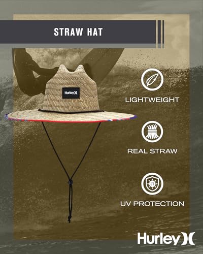 Image of Hurley Men's Straw Hat - Bayside Lifeguard Straw Sun Hat
