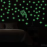 Premium Glow in The Dark Stars w/Bonus Glowing Cat - Perfect Luminous Wall Decal Stickers for Kids Boys Girls Nursery Bedroom Decor