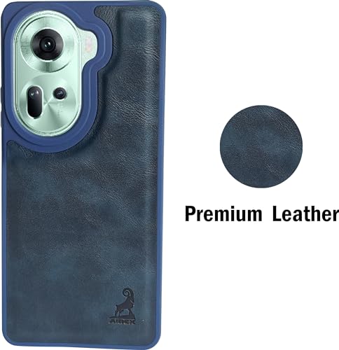 Image of AIBEX Shield Back Cover Case Compatible with Oppo Reno 11 5G Back Cover | Flexible Vegan Leather | Full Camera Protection | Raised Edges | Super Soft-Touch | Bumper Case