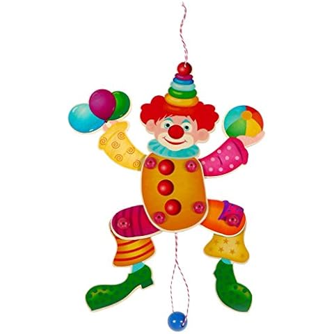 Hess Holzspielzeug 12427 - Hampelmann Clown aus Holz, handgefertigt, zum Aufhängen an Türen und Wänden, als Geschenk zur Taufe oder zum Geburtstag Cover
