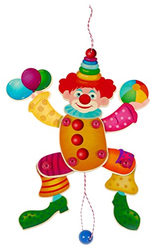 Hess Holzspielzeug 12427 - Hampelmann Clown aus Holz,...