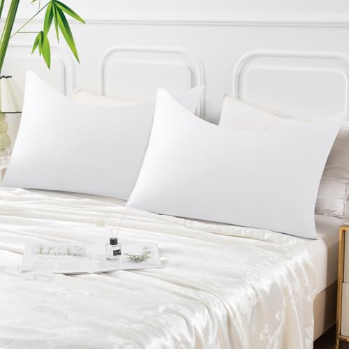 Curved Pillow Case Queen Size, Side Sleeper Pillow Cases Cover Cooling Rayon Derived from Bamboo with Zipper for hot Sleepers Hair and Skin, Breathable Silky Soft Pillowcase 1 Pack 20 * 30 Inches by JamRest - Image 7
