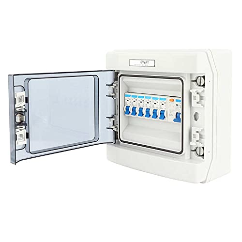 Cuadro Electrico, Cuadro Electrico Superficie Disyuntor en Miniatura Protección contra Fugas 63A 30mA RCD + 6MCB - Estilo 6WAY 230/400V