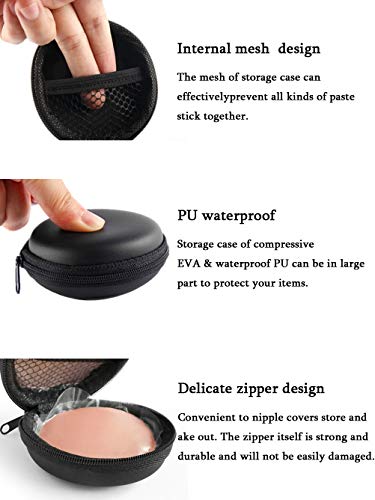Foto de Kaei&Shi Fundas para pezones para mujer, 2 pares de pasta de silicona reutilizables, cubiertas adhesivas invisibles para pezones, color rosa, talla única, Rosado (imagen 4)