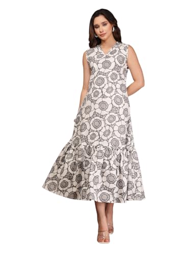 Image of Daevish New Rayon Floral Printed Flared Maxi Dress for Women | Women Maxi Dress