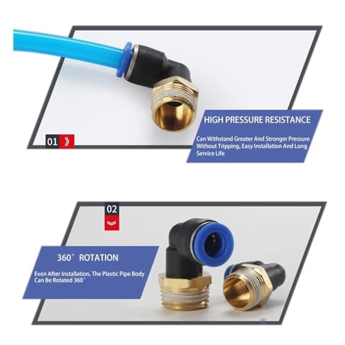 Conector rápido neumático PL10-01 para reparar fugas y codos obstruidos en maquinaria 6