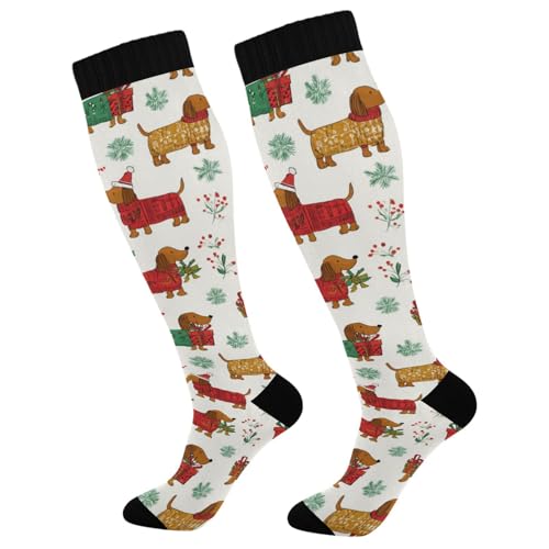 Image of SHJI Compression Socks for Women Sock Men Knee High Stockings for Running Athletic Hiking Cycling