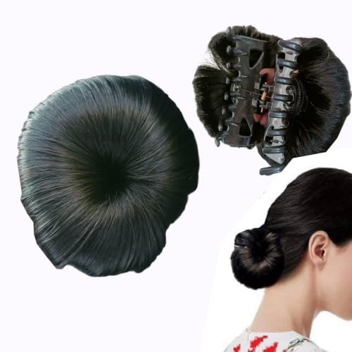 Image of Artificial Juda Hair Bun with Clutcher Hair Accessories Hair Extension and Hair Wigs Hair Juda for Women and Girls, Natural Black (Black)