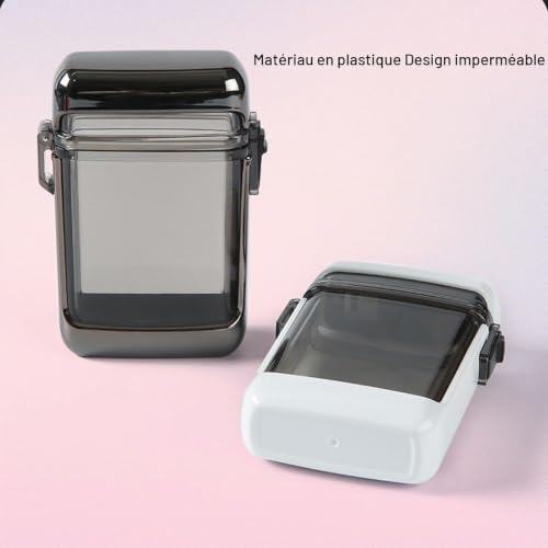 SIXRUN Étui à Cigarettes Transparent Imperméable, Plastique Noir, 110x65x28 mm, avec Corde, Design Translucide, 80g – vue 3