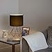 MiniSun - Pair of Modern Copper Metal Basket Cage Bed Side Table Lamps with a Black Fabric Shade
