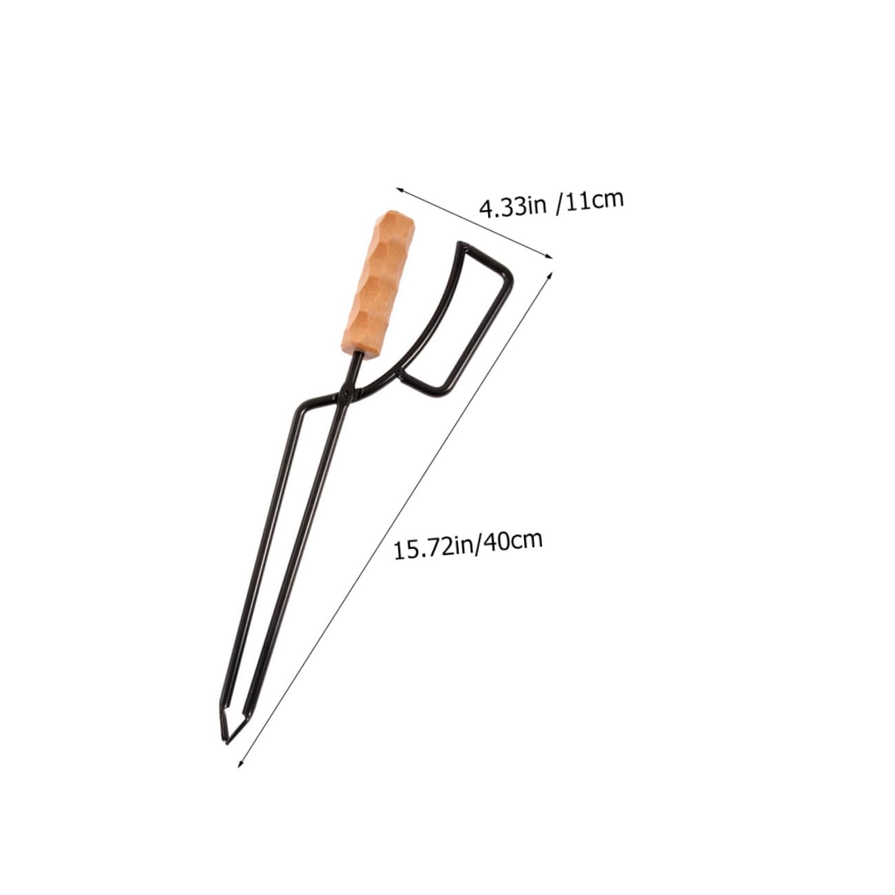 Toyvian Pinza per Legna da Barbecue in Ferro e Legno Resistente, Strumento per Spostare la Legna da Esterno, per Attività All'aperto e Parchi