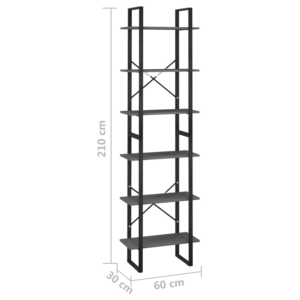 vidaXL 2X Etagères de Rangement Organisateurs de Stockage Etagères d'Entrepôt Cuisine sous-Sol Maison Intérieur Gris 60x30x210 cm Aggloméré