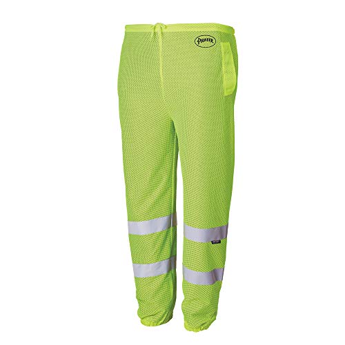 Pioneer Reflective Safety Pants – High Visibility Lightweight Mesh Work Pants For Construction, Traffic – Hi Vis Yellow/Green #TOP25