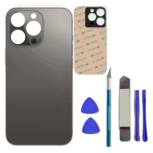 Mingxiong 13 Pro Max Rear Back Glass Replacement for iPhone 13 Pro Max Rear Back Glass Panel Replacement with Pre-Installed Adhesive + Repairing Toolkit (Black)