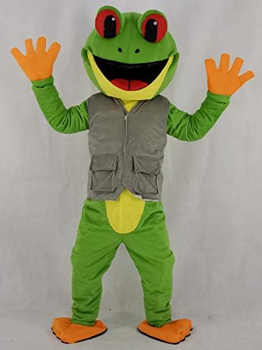 Green Tree Frog in Vest Mascot Costumes