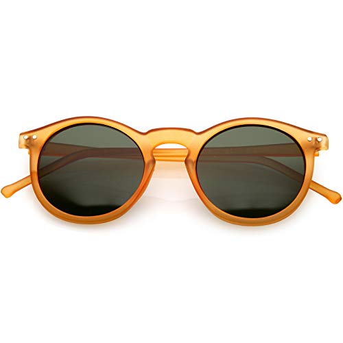 Image of zeroUV - Vintage Retro Horn Rimmed Round Circle Sunglasses with P3 Keyhole Bridge