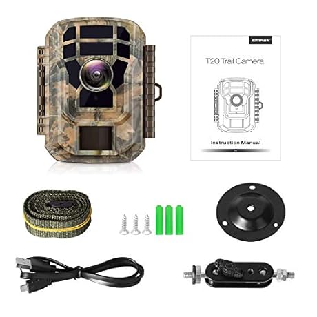 Campark Mini Trail Camera 16MP 1080P HD Game Camera Waterproof Wildlife Scouting Hunting Cam with 120° Wide Angle Lens and Night Vision 2.0” LCD IR LEDs