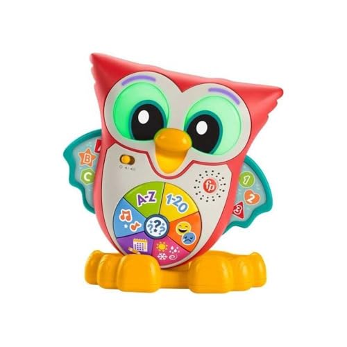 Fisher-Price - Parlamici Baby Gufo Luminoso Impara con Me, Edizione Francese, Giocattolo Interattivo Musicale con Luci e Movimenti per l'apprendimento, Giocattolo per Bambini, 18+ Mesi, HJM69
