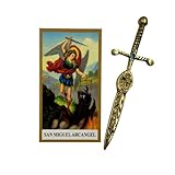 Saint Michael Archangel Sword Amulet 4.5 Inch | San Miguel Espada Amuleto | Included St. Michael the Archangel Prayer Card