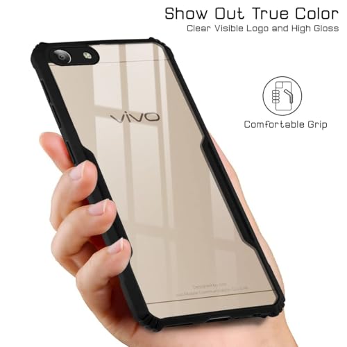 Image of Jkobi Back Cover Case for Vivo Y53 (Shockproof with Polycarbonate Clear Panel | Professional Black)