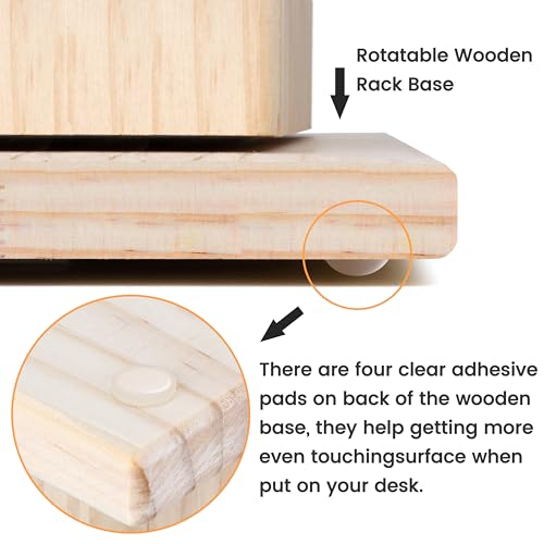 Image of New brothread 93 Spools 360 Fully Rotating Wooden Thread Rack | Thread Holder Organizer, with Inner Storage Compartments,To Store Sewing, Embroidery, Hair-braiding Notions, DIY Assembly
