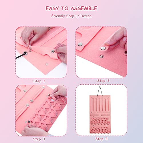 Suporte para laços de cabelo, tecido de feltro ecológico, bolsa de armazenamento de grampos de cabel