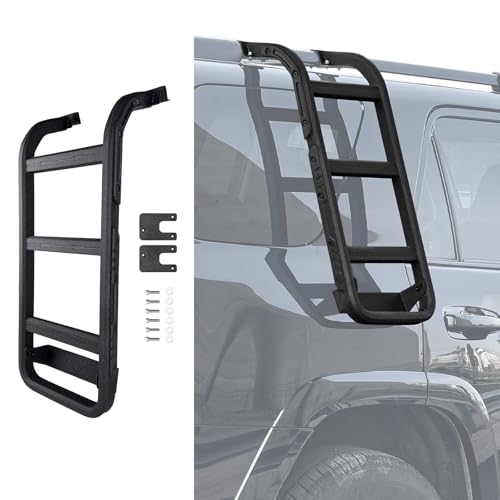 JTYZSM Side Ladder for 2010-2024 Toyota 4Runner Accessories Roof Rack Ladder Aluminum Alloy Luggage Rack Rear Window Ladder, Premium Engraving Pattern for 4 Runner (Passenger Side)
