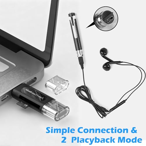 64GB Voice Recorder with Playback: Digital Recording Device with Intelligent Noise Reduction for Meetings | Lectures | Course - Portable Audio Recorder for Student | Workplace Use | Interpreter