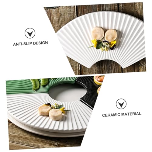 Plato de cerámica estilo japonés forma abanico miniatura 4
